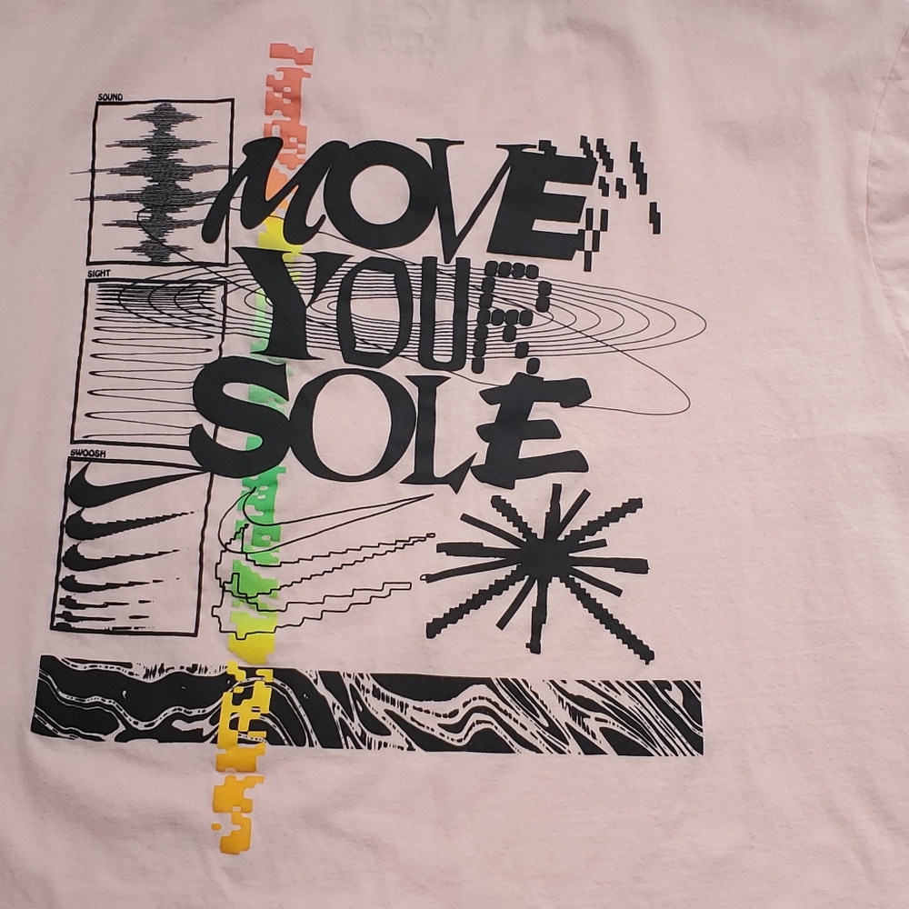 Nike T-shirt Men's XXLarge Move Your Sole Pink Swoosh Sporty Athletic - Picture 6 of 6